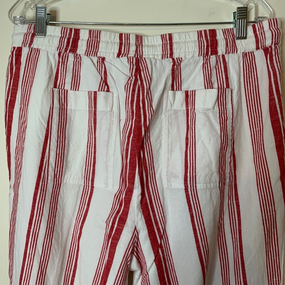 Women’s Charter Club Red and White Striped Pants, Size L - Picture 4 of 8